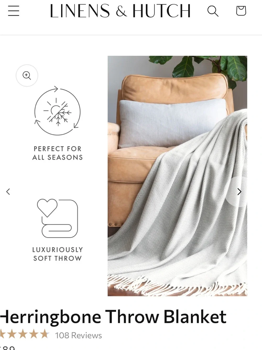 New gorgeous 50x60 Light Gray Herringbone  Knit Throw Blanket - Soft Home Bed